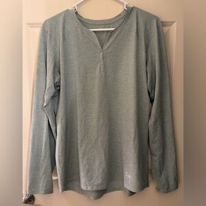 Arc’teryx Women’s Kadem Henley Long Sleeve UPF 50, Blue Marl Stripe, L